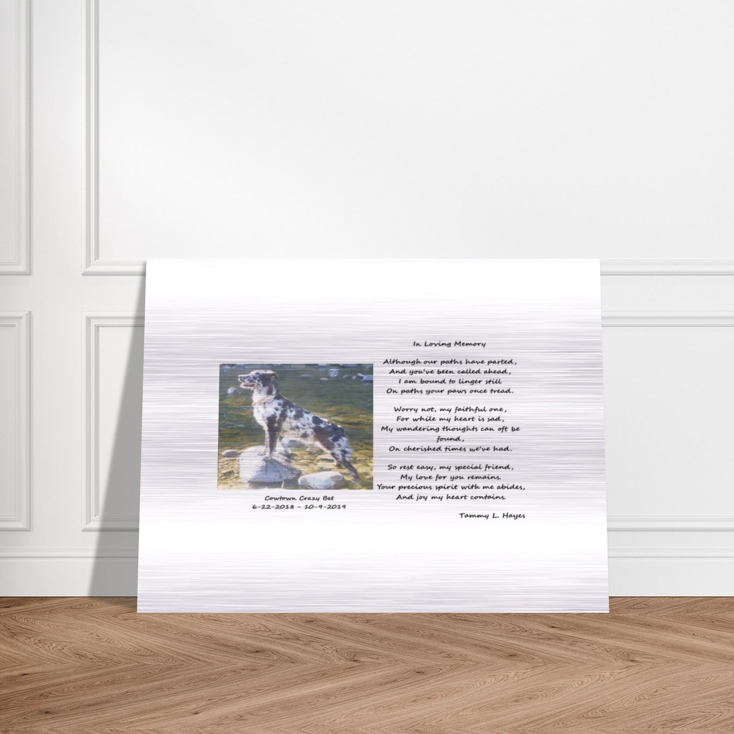 Pet Memorial - Brushed Aluminum Print